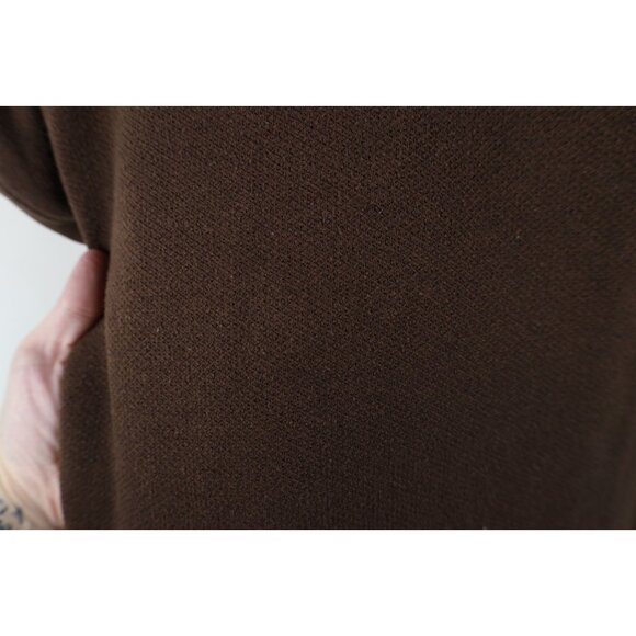 Vintage 90s Express Womens Small Faded Blank Baggy Fit Thermal Knit Polo Brown - Picture 4 of 12